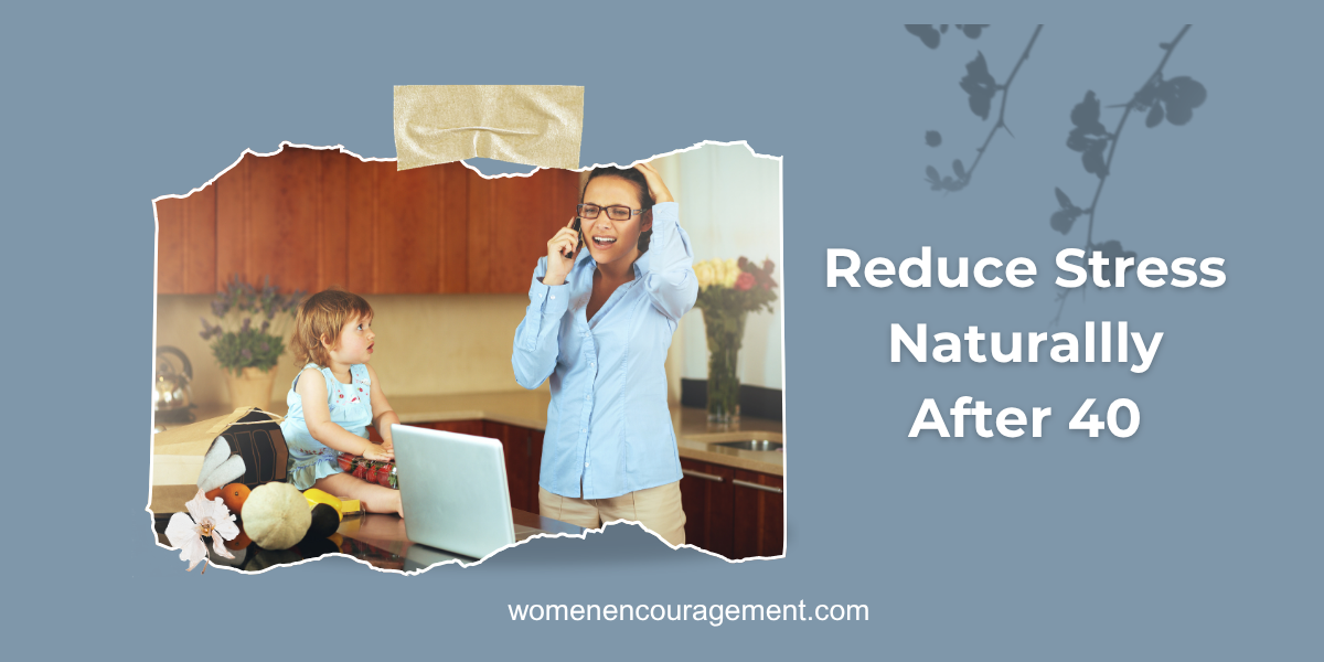 Woman stressed with baby sitting on counter of kitchen